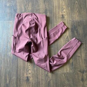 nwot athleta ultimate stash pocket 7/8 tight deep burgundy leggings women’s XXS